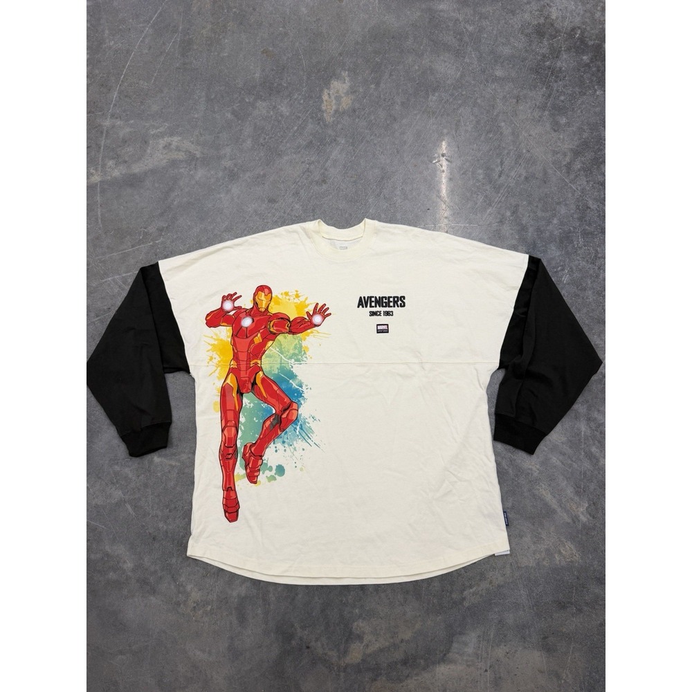 Marvel Spirit Jersey Adult XL Beige Avengers Artist Series Iron Man Disney Parks
